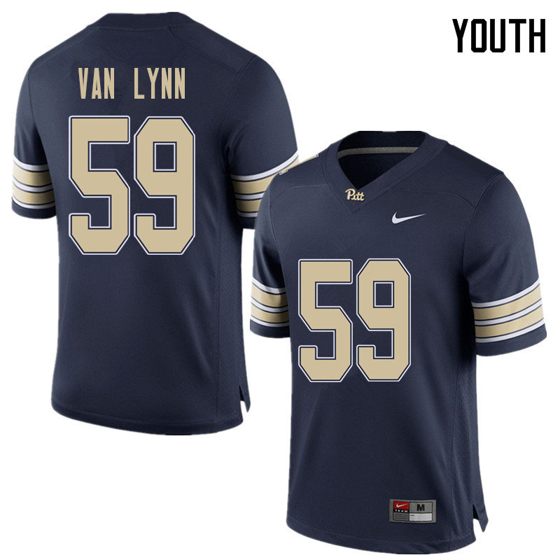 Youth #59 Carson Van Lynn Pittsburgh Panthers College Football Jerseys Sale-Home Blue